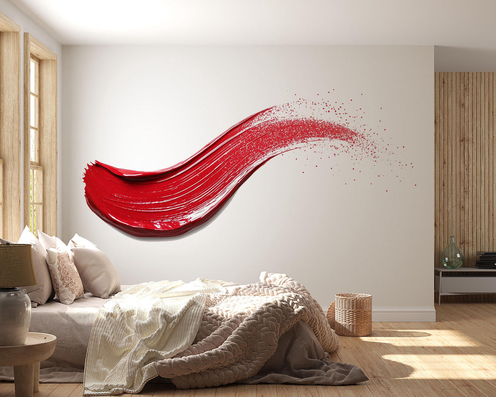 Red Lipstick Swipe Wall Decal Makeup Wall Sticker Beauty Salon Decor Nail Studio Wall Art Modern Glam Wall Decor Vinyl Wall Decal