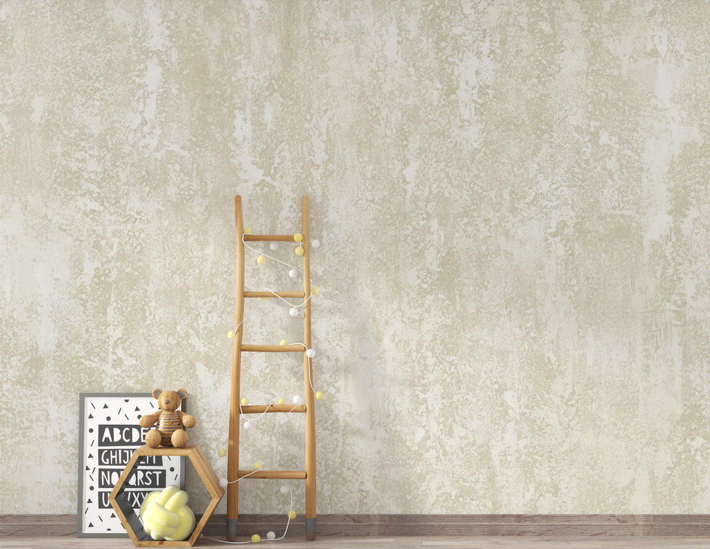 Neutral Textured Beige Wallpaper | Modern Plaster Effect Wall Covering | Minimalist Rustic Cream Wall Mural | Subtle Grunge Decor 414DE