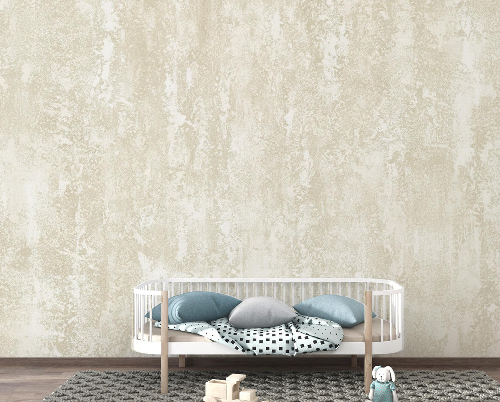 Neutral Textured Beige Wallpaper | Modern Plaster Effect Wall Covering | Minimalist Rustic Cream Wall Mural | Subtle Grunge Decor 414DE