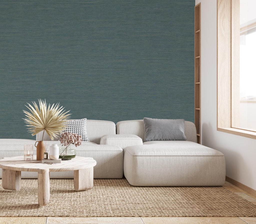 Dark Teal Textured Wallpaper, Modern Blue Green Wall Covering, Luxury Minimalist Wallpaper, Accent Wall Decor, Peel and Stick 831LU