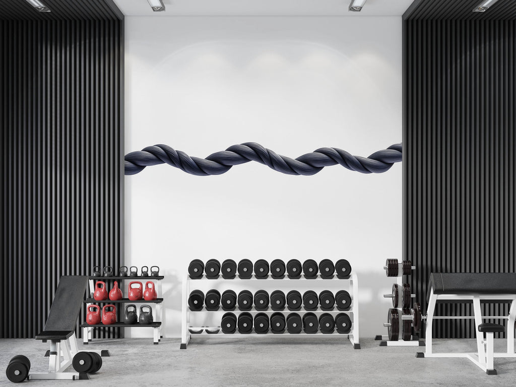 Abstract Gym Wall Decal Minimalist Fitness Wall Art Modern Line Mural Vinyl Sticker Home Gym Decor Luxury Interior Wall Design