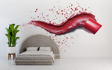 Load image into Gallery viewer, Red Lipstick Splash Wall Decal Makeup Wall Sticker Beauty Salon Decor Nail Studio Wall Art Modern Glam Interior Vinyl Wall Decal