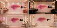 Load image into Gallery viewer, Makeup Powder Splash Wall Decal Brush Beauty Wall Sticker Makeup Studio Decor Cosmetic Wall Art Glam Salon Wall Decal Modern Beauty Room