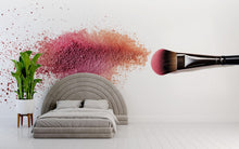 Load image into Gallery viewer, Makeup Powder Splash Wall Decal Brush Beauty Wall Sticker Makeup Studio Decor Cosmetic Wall Art Glam Salon Wall Decal Modern Beauty Room
