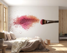 Load image into Gallery viewer, Makeup Powder Splash Wall Decal Brush Beauty Wall Sticker Makeup Studio Decor Cosmetic Wall Art Glam Salon Wall Decal Modern Beauty Room
