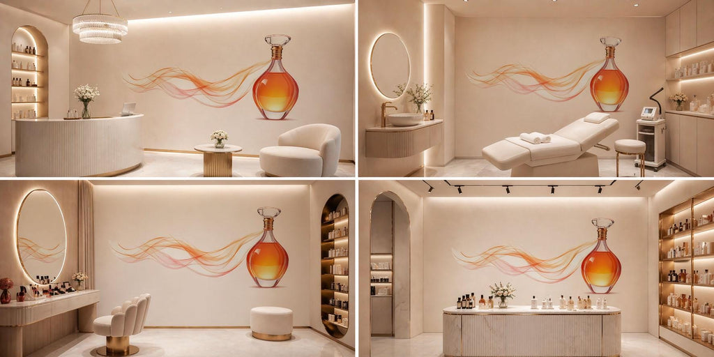 Perfume Bottle Wall Decal Beauty Studio Wall Sticker Fragrance Wall Art Luxury Salon Decor Spa Wall Decal Elegant Beauty Room Cosmetic
