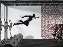 Load image into Gallery viewer, Athlete Motion Wall Decal Modern Gym Wall Art Fitness Vinyl Sticker Home Gym Decor Sports Wall Mural Workout Room Design
