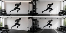 Load image into Gallery viewer, Running Athlete Wall Decal Modern Gym Wall Art Fitness Vinyl Sticker Home Gym Decor Sports Wall Mural Workout Room Design