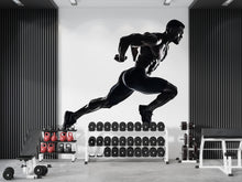 Load image into Gallery viewer, Running Athlete Wall Decal Modern Gym Wall Art Fitness Vinyl Sticker Home Gym Decor Sports Wall Mural Workout Room Design