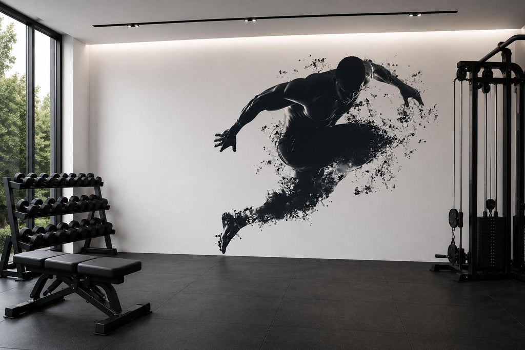 Explosive Athlete Wall Decal Modern Gym Wall Art Fitness Vinyl Sticker Home Gym Decor Sports Mural Workout Room Design