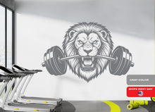 Load image into Gallery viewer, Lion Gym Wall Decor Lion Fitness Wall Art Lion Gym Wall Decals Lion Wall Decal Crossfit Gifts Home Gym Wall Sticker Gym 1102RS