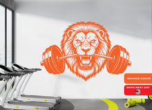 Load image into Gallery viewer, Lion Gym Wall Decor Lion Fitness Wall Art Lion Gym Wall Decals Lion Wall Decal Crossfit Gifts Home Gym Wall Sticker Gym 1102RS