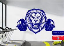 Load image into Gallery viewer, Lion Gym Wall Decor Lion Fitness Wall Art Lion Gym Wall Decals Lion Wall Decal Crossfit Gifts Home Gym Wall Sticker Gym 1102RS