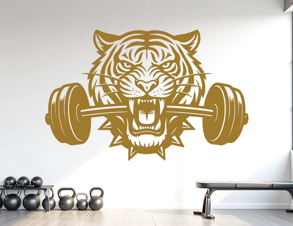Tiger Gym Wall Decal Custom fitness Decor Workout Art Vinyl Tiger Lover Strong Gym Wall Stickers Bedroom Workout Motivation Crossfit 1103RS