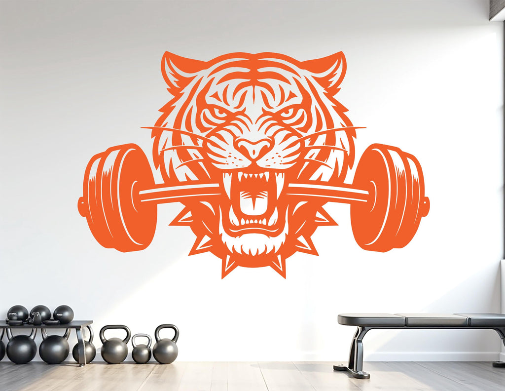 Tiger Gym Wall Decal Custom fitness Decor Workout Art Vinyl Tiger Lover Strong Gym Wall Stickers Bedroom Workout Motivation Crossfit 1103RS