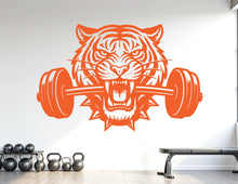 Load image into Gallery viewer, Tiger Gym Wall Decal Custom fitness Decor Workout Art Vinyl Tiger Lover Strong Gym Wall Stickers Bedroom Workout Motivation Crossfit 1103RS