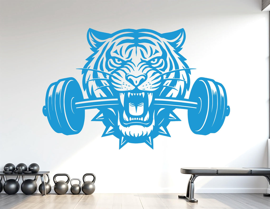 Tiger Gym Wall Decal Custom fitness Decor Workout Art Vinyl Tiger Lover Strong Gym Wall Stickers Bedroom Workout Motivation Crossfit 1103RS