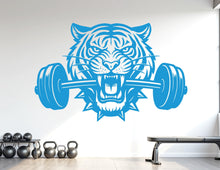 Load image into Gallery viewer, Tiger Gym Wall Decal Custom fitness Decor Workout Art Vinyl Tiger Lover Strong Gym Wall Stickers Bedroom Workout Motivation Crossfit 1103RS