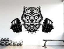 Load image into Gallery viewer, Wolf Gym Wall Decal Custom fitness Decor Workout Art Vinyl Wolf Lover Strong Gym Wall Stickers Bedroom Workout Motivation Crossfit 1104RS