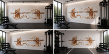 Load image into Gallery viewer, Luxury Gold Barbell Wall Decal Modern Fitness Wall Art Home Gym Vinyl Sticker Workout Room Decor Athletic Gym Mural Sports Wall Design