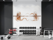 Load image into Gallery viewer, Luxury Gold Barbell Wall Decal Modern Fitness Wall Art Home Gym Vinyl Sticker Workout Room Decor Athletic Gym Mural Sports Wall Design