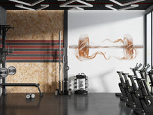 Load image into Gallery viewer, Luxury Gold Barbell Wall Decal Modern Fitness Wall Art Home Gym Vinyl Sticker Workout Room Decor Athletic Gym Mural Sports Wall Design