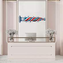 Load image into Gallery viewer, Barber Pole Wall Decal Barbershop Wall Sticker Barber Shop Decor Hair Salon Wall Art Vintage Barber Wall Decal Mens Grooming Studio Decor