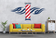 Load image into Gallery viewer, Barber Pole Wall Decal With Flames, Barbershop Wall Decor, Hair Salon Sticker, Classic Barber Shop Wall Art, Mens Grooming Studio Decor