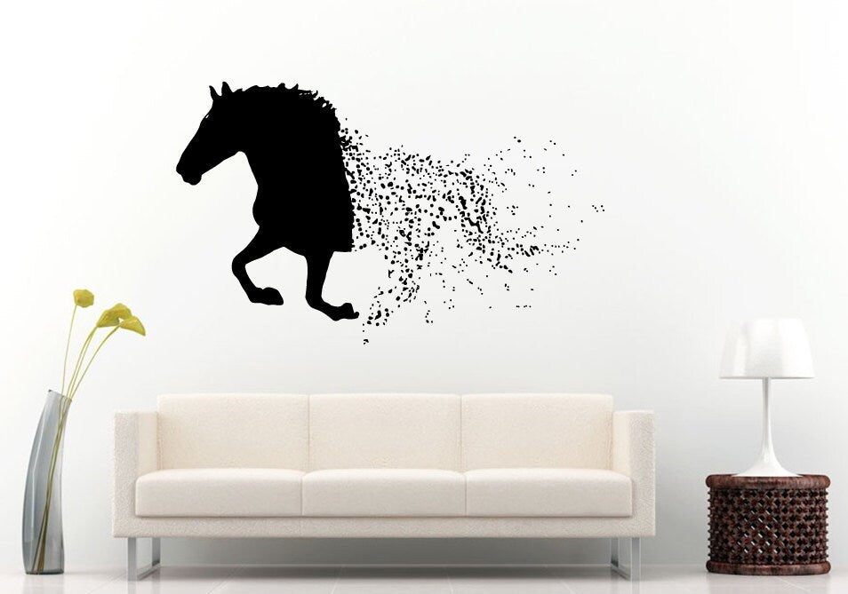 Unique Abstract Running Horse Animal Wall Decal Vinyl Sticker Mural Room Decor L755