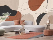 Load image into Gallery viewer, Abstract Neutral Wallpaper Peel and Stick, Modern Boho Wall Mural, Minimalist Geometric Wallpaper, Terracotta Beige Wall Decor 833LU