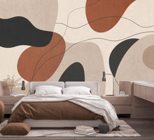 Load image into Gallery viewer, Abstract Neutral Wallpaper Peel and Stick, Modern Boho Wall Mural, Minimalist Geometric Wallpaper, Terracotta Beige Wall Decor 833LU