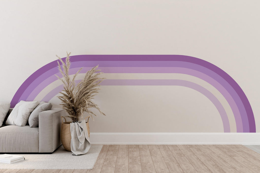 Rainbow Stripes Wall Mural Large Wall Decal Living Room Earthy Tones Family Easy To Apply Forest