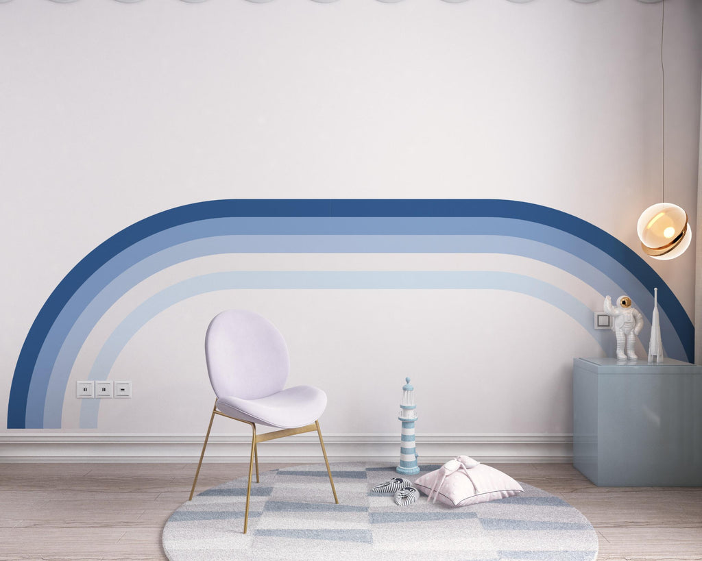 Rainbow Stripes Wall Mural Large Wall Decal Living Room Earthy Tones Family Easy To Apply Forest
