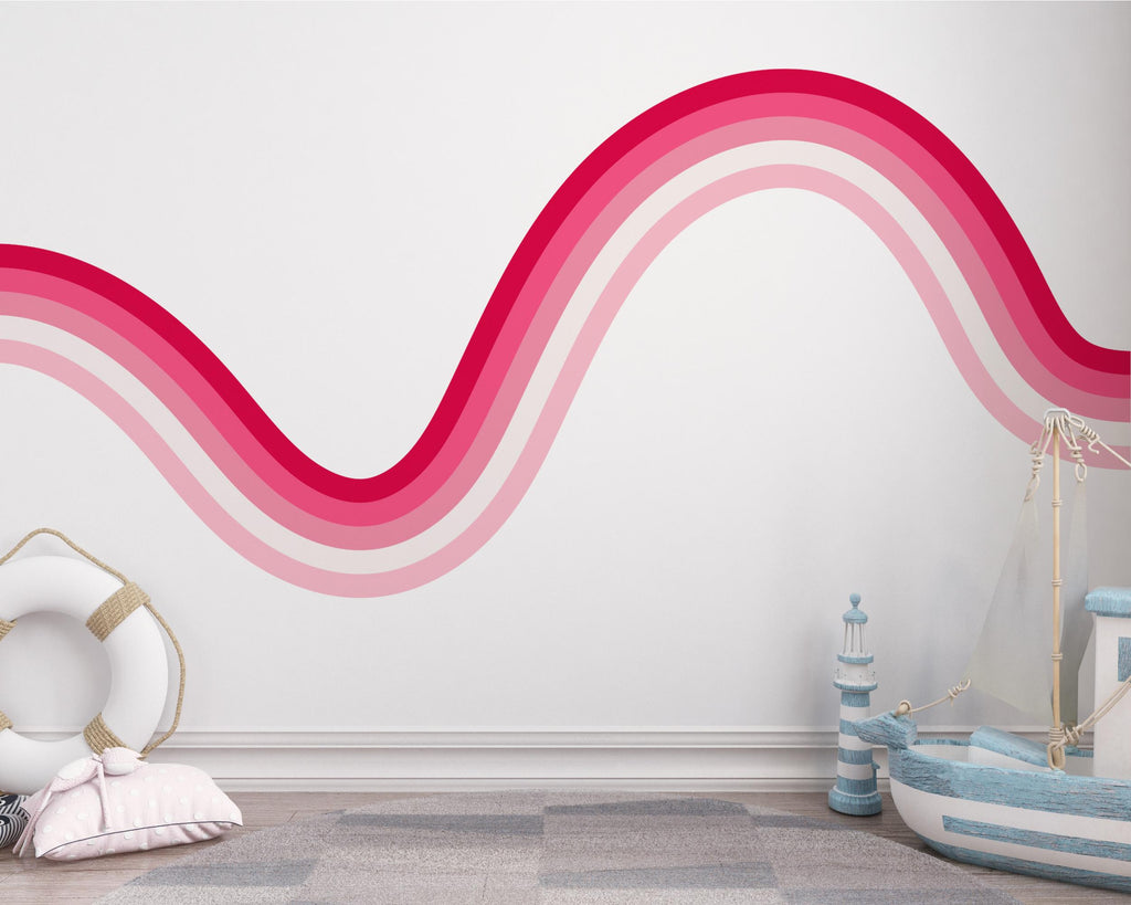 Stripes Rainbow Removable Vinyl Wall Art Decal Teen Room Modern Style Teens Custom Decal