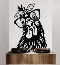 Load image into Gallery viewer, Funny Chicken wall decal Bathroom Decal Chicken wall art Decal Chicken Lover Animals wall decal Wall Bathroom Decals Stickers 418DE