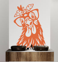 Load image into Gallery viewer, Funny Chicken wall decal Bathroom Decal Chicken wall art Decal Chicken Lover Animals wall decal Wall Bathroom Decals Stickers 418DE