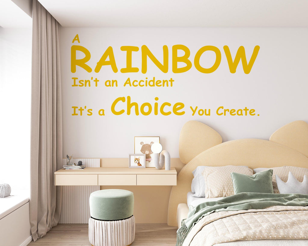 Rainbow Wall Decal Phrase Joy Is a Choice Modern Vinyl Wall Art Wall Mural Kids Room