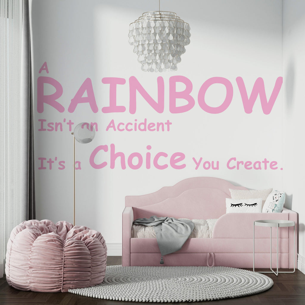 Rainbow Wall Decal Phrase Joy Is a Choice Modern Vinyl Wall Art Wall Mural Kids Room