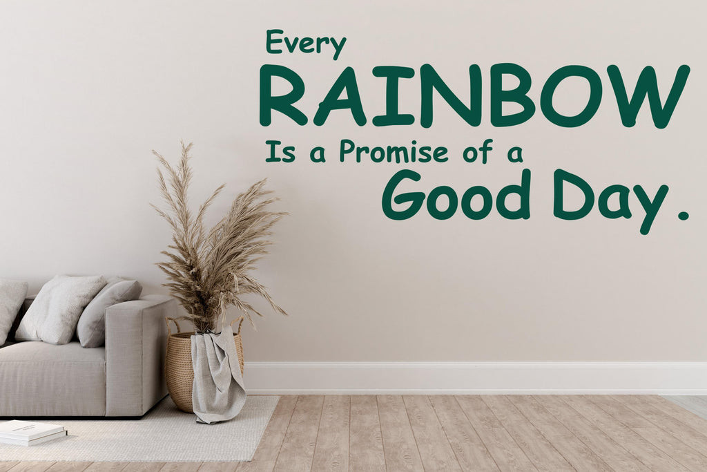 Rainbow Quote Wall Decal Phrase Everyday Luck Positive Vinyl Decor Modern Vinyl Wall Art Wall Mural Kids Room