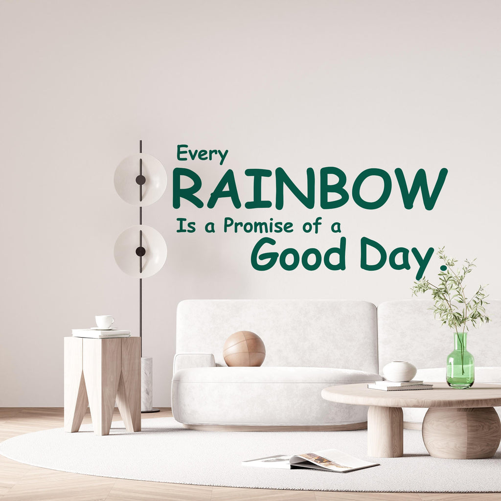 Rainbow Quote Wall Decal Phrase Everyday Luck Positive Vinyl Decor Modern Vinyl Wall Art Wall Mural Kids Room