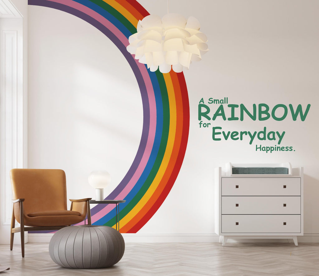 Rainbow Quote Wall Decal Phrase Everyday Luck Positive Vinyl Decor Vinyl Wall Art Wall Mural Kids Room