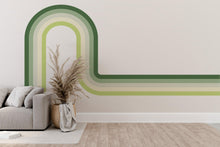 Load image into Gallery viewer, Rainbow Stripes Vinyl Decal Peel And Stick Decal Wall Decor Muted Colors Kids Peel And Stick Cappuccino