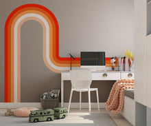 Load image into Gallery viewer, Rainbow Stripes Vinyl Decal Peel And Stick Decal Wall Decor Muted Colors Kids Peel And Stick Cappuccino