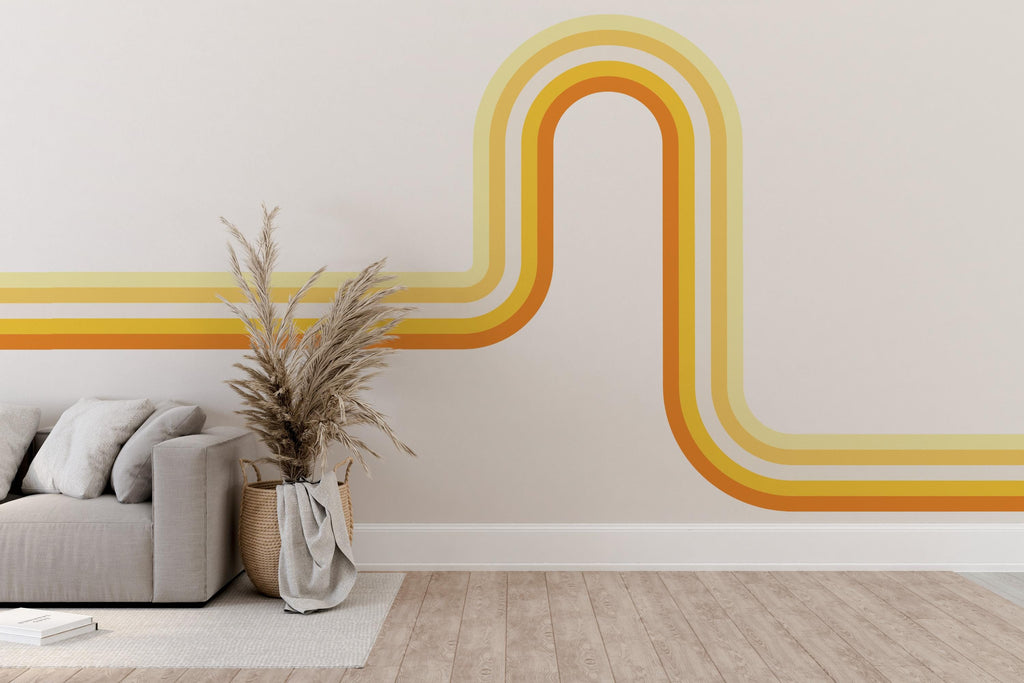 Stripes Rainbow Vinyl Sticker Removable Vinyl Room Decor Soft Colors Baby Removable Lemon