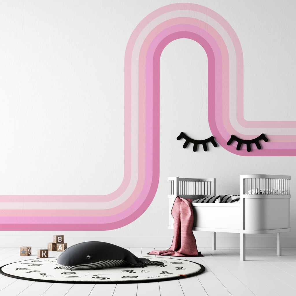 Stripes Rainbow Vinyl Sticker Removable Vinyl Room Decor Soft Colors Baby Removable Lemon