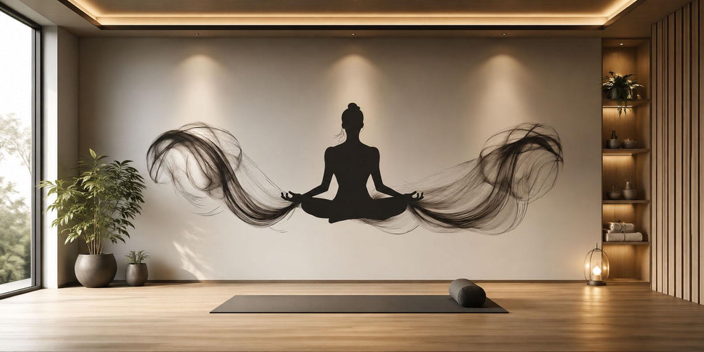 Yoga Wall Decal Meditation Wall Art Zen Yoga Studio Vinyl Sticker Modern Wellness Decor Minimalist Spiritual Wall Mural Home Yoga Room