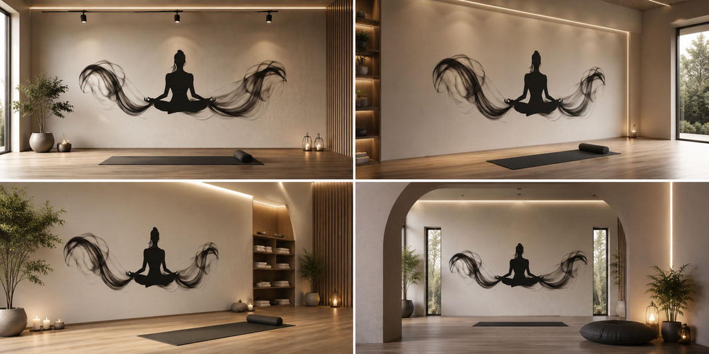Yoga Wall Decal Meditation Wall Art Zen Yoga Studio Vinyl Sticker Modern Wellness Decor Minimalist Spiritual Wall Mural Home Yoga Room