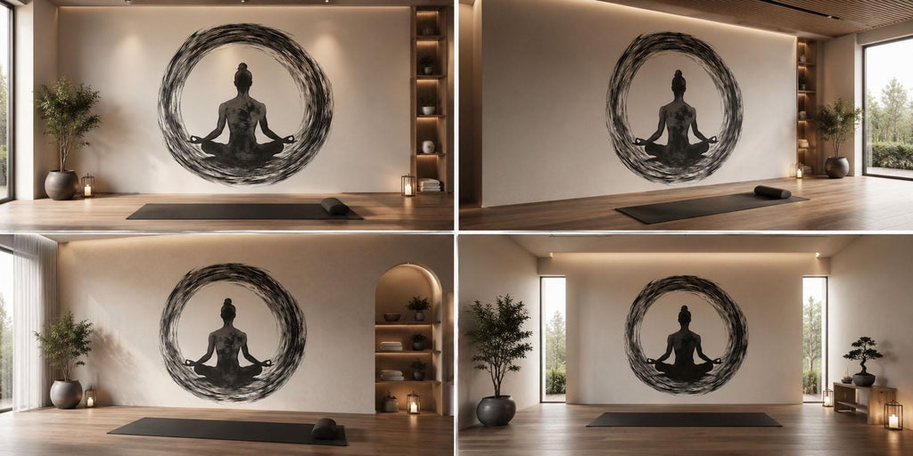Meditation Wall Decal Zen Circle Yoga Wall Art Spiritual Vinyl Sticker Minimalist Wellness Decor Yoga Studio Wall Mural Meditation Room