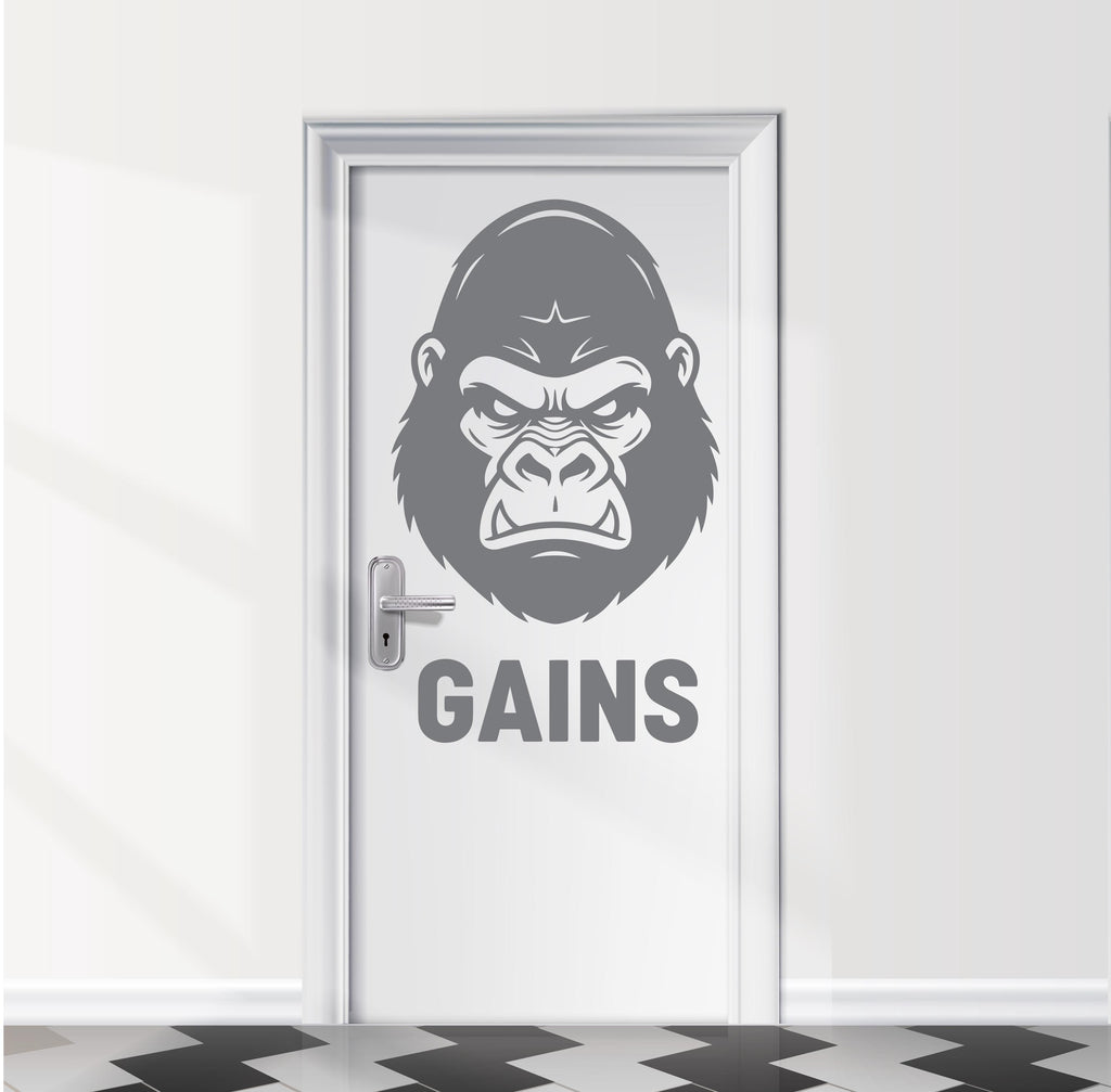 Man Pull-Up Gym Bathroom Door Decal, Vinyl Sticker 1107RS