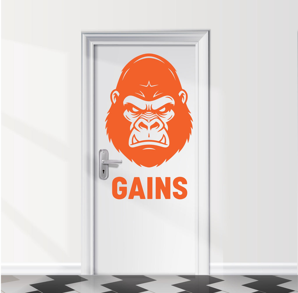 Man Pull-Up Gym Bathroom Door Decal, Vinyl Sticker 1107RS